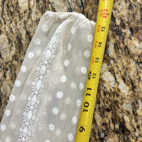 Anthropologie Zoa New York Neve Peasant Ivory Silk Sheer Top Blouse Size L - Picture 8 of 10